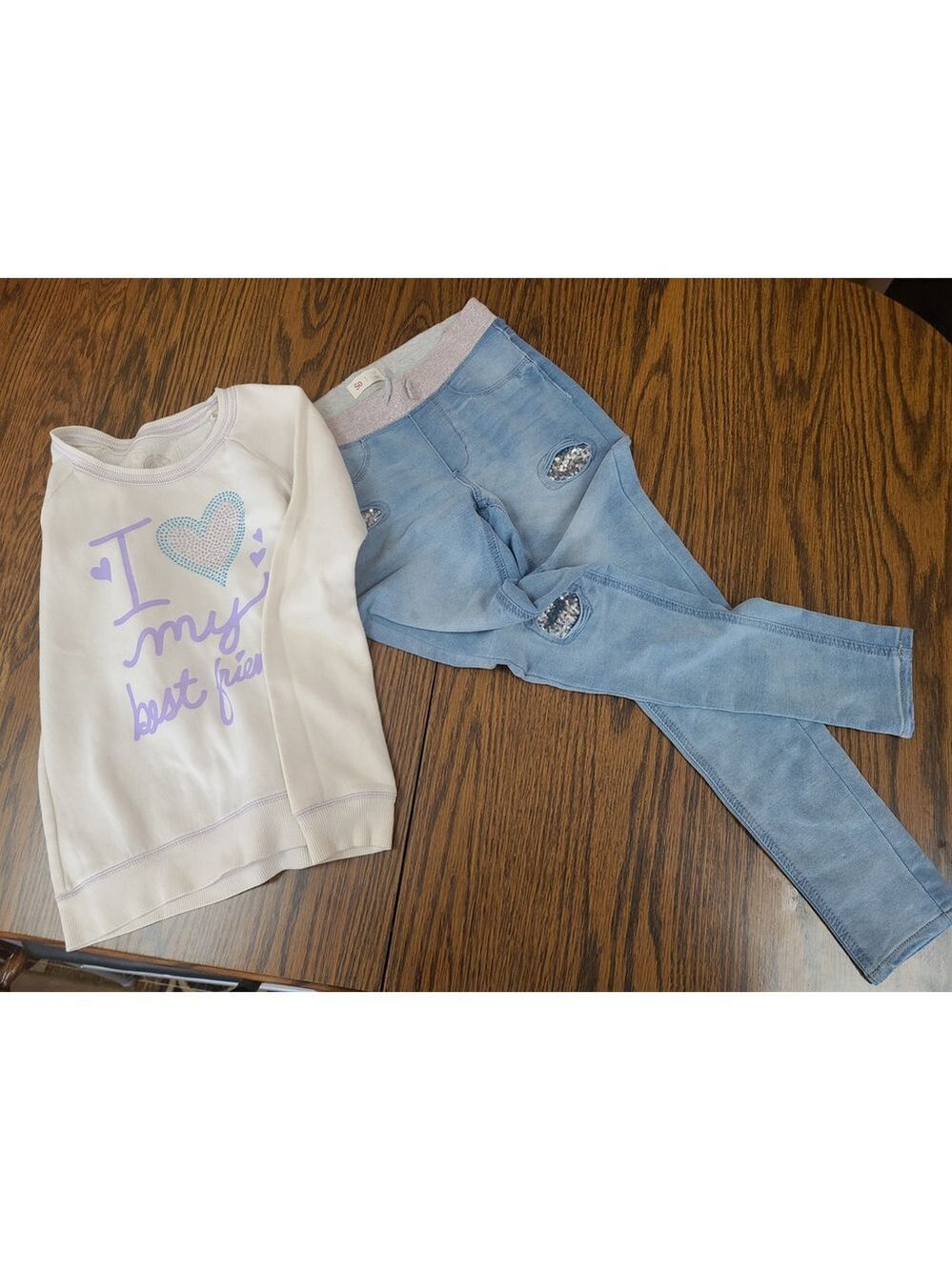 SO Brand Jeggings Outfit Size 14 Sequined Patches - Picture 2 of 12